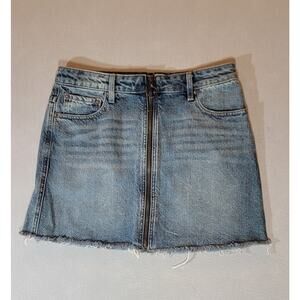 Free People We The Free Zip Front Denim Mini Skirt Blue Size 28